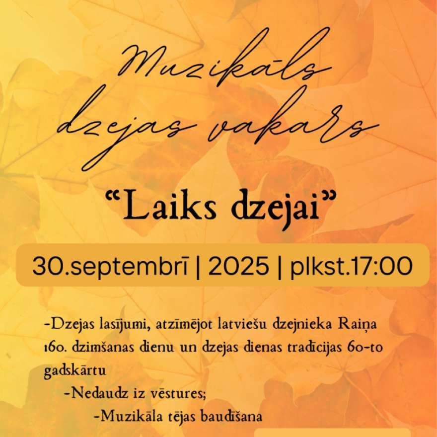 Muzikāls dzejas vakars 