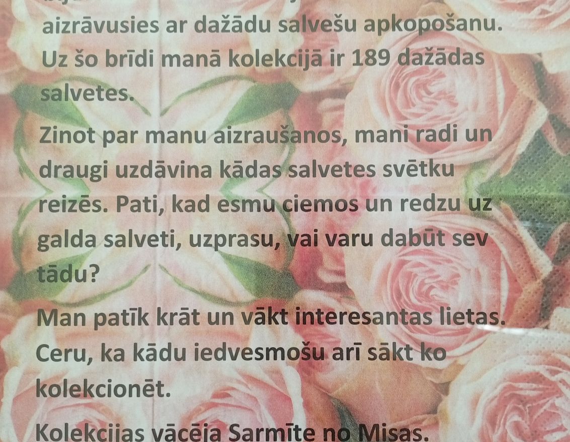 Sarmītes &Scaron;likaites salve&scaron;u kolekcijas izstāde
