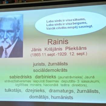Pēcpusdiena "Rainis kā dzejnieks un filozofs"