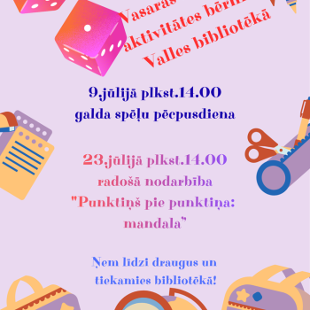 Aktivitātes bērniem Valles bibliotēkā