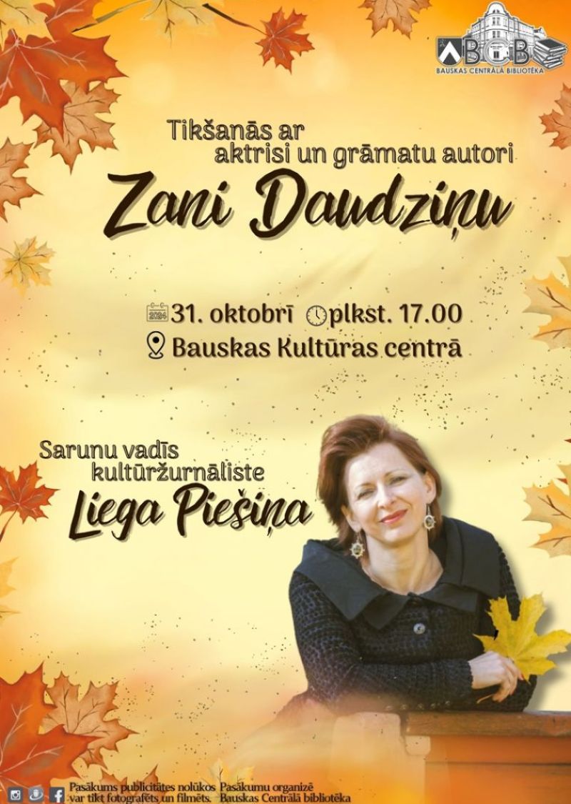 Tikšanās ar aktrisi un grāmatu autori Zani Daudziņu