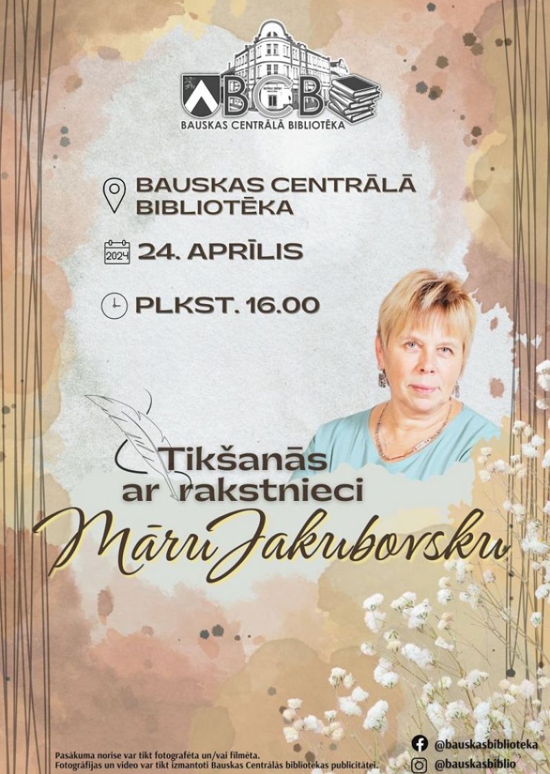 Tikšanās ar rakstnieci Māru Jakubovsku