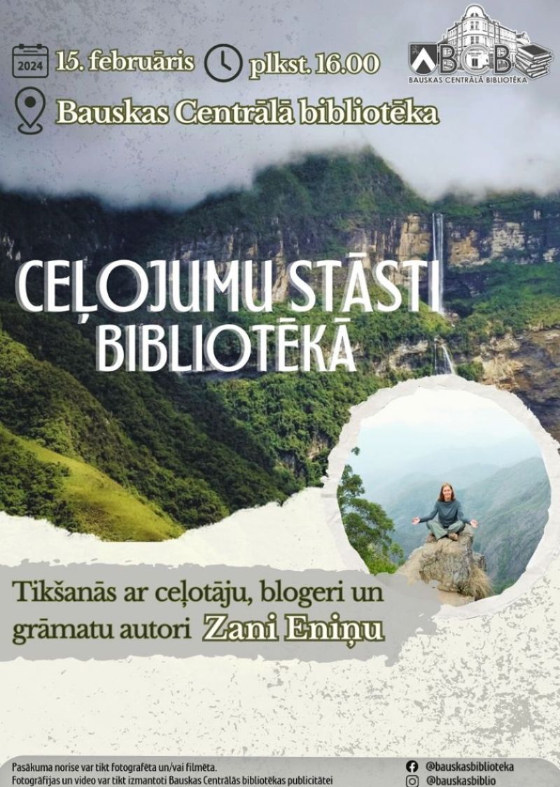 Tikšanās ar Zani Eniņu "Ceļojumu stāsti bibliotēkā"